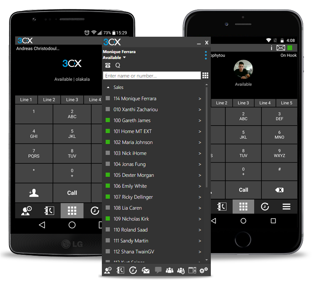 3CX mobile softphone apps