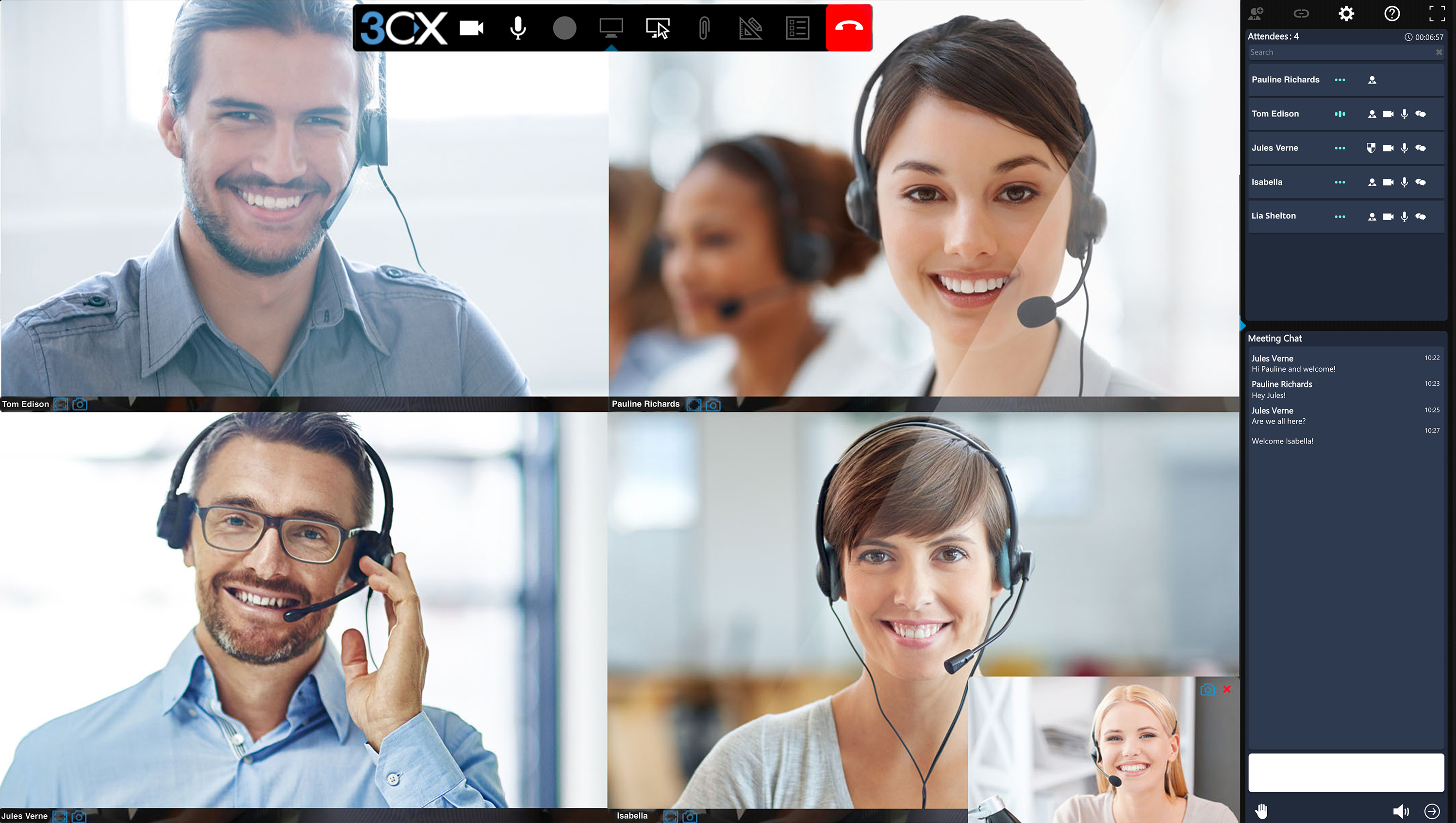 3CX built-in video conferencing